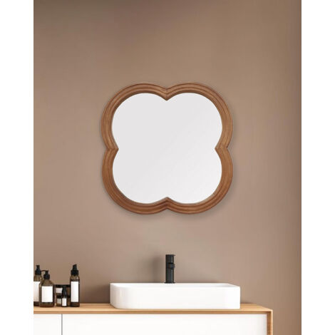 Lucky - Miroir mural en bois massif de manguier 60x60 cm