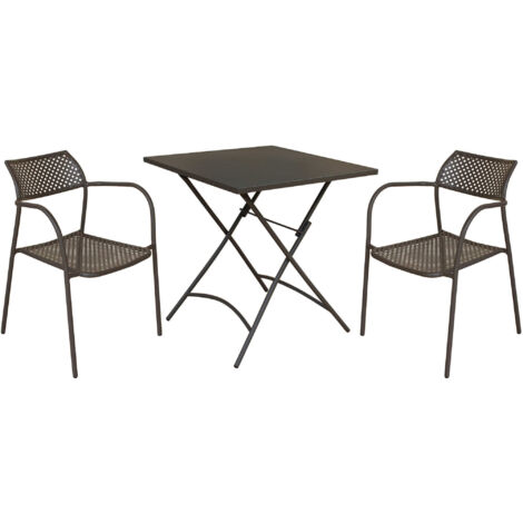 LUCKY - set tavolo da giardino con sedie in metallo cm 70x70x72 h