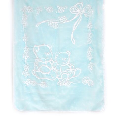 LuckyBaby Kuscheldecke 105 x 80 cm große und weiche Babydecke aus 100% Polyester Hellblau