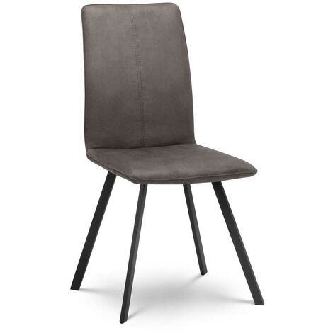 Lucretia Dining Room Chair Charcoal Grey Microsuede Fabric - Set of 2
