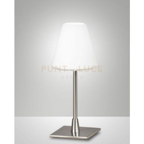 LUCY LAMPADA DA TAVOLO ATTACCO G9 LAMPADINA INCLUSA COLORE NICHEL SATINATO D.10CM dimmerabile