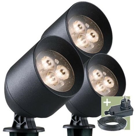 Ludeco  - Laros - spot - set (3 pcs) - 12 V - 90 lm - 1 W - blanc chaud