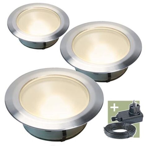 Ludeco  - Olan 80 - Einbauleuchte - 3er-Set - 12 V - 48 lm - 0.5 W - Warmweiß