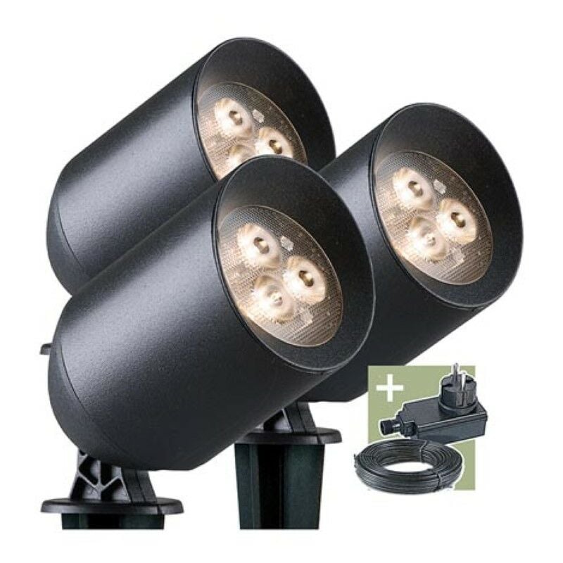 Stig - spot - set (3 pcs) - 12 v - 150 lm - 1.5 w - blanc chaud - Ludeco