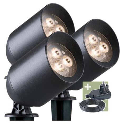 Ludeco  - Stig - Strahler - 3er-Set - 12 V - 150 lm - 1.5 W - Warmweiß