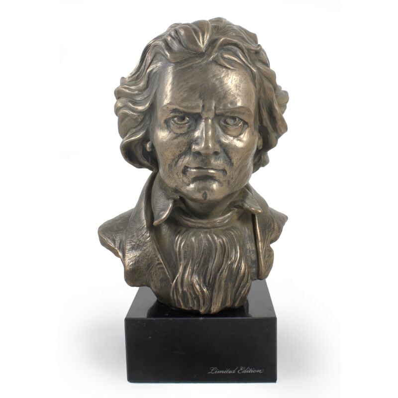 Ludwig van Beethoven - Buste sur marbre, statuette d'une personnalité célèbre, décoration pour bureau, école et hôtel par Art-Dog