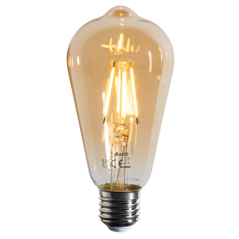 LUEDD Ampoule à filament LED E27 dimmable ST64 dorée 4,5W 450 lm 2200K