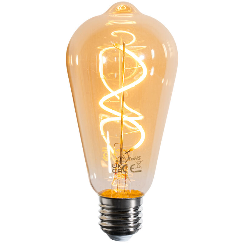 Ampoule led E27 à intensité variable, filament en spirale ST64 doré 4W 270 lm 2100K - Luedd Ampoule led E27 à intensité variable, filament en spirale ST64 doré 4W 270 lm 2100K - Luedd