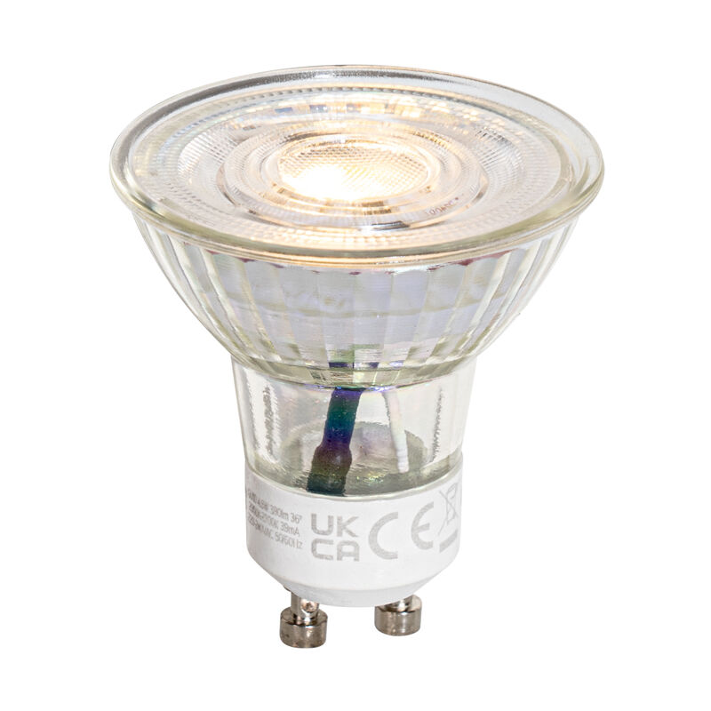 Luedd - Ampoule led GU10 50mm à intensité variable en 3 étapes Kelvin, transparente, 4,5W, 380 lm, 2000-2700K