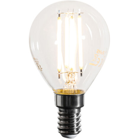 LUEDD Bombilla LED E14 regulable filamento G45 Clara 4W 470 lm 2700K