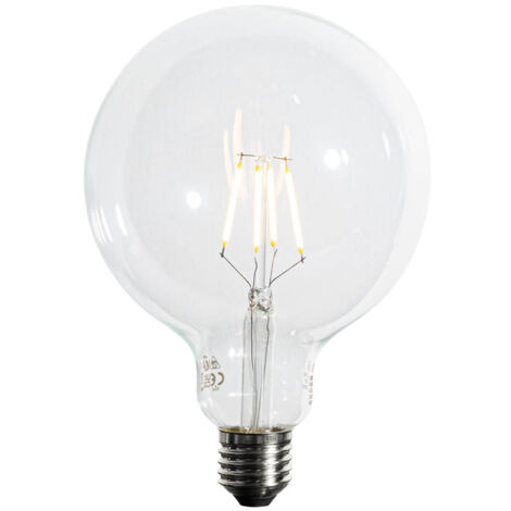 LUEDD Bombilla LED E27 con filamento espiral regulable en 3 pasos G125 4W 450lm 2700K