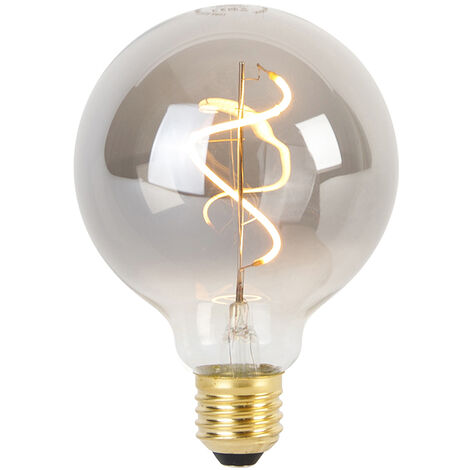 LUEDD Bombilla LED E27 regulable de filamento espiral G95 ahumada 3W 95lm 1800K