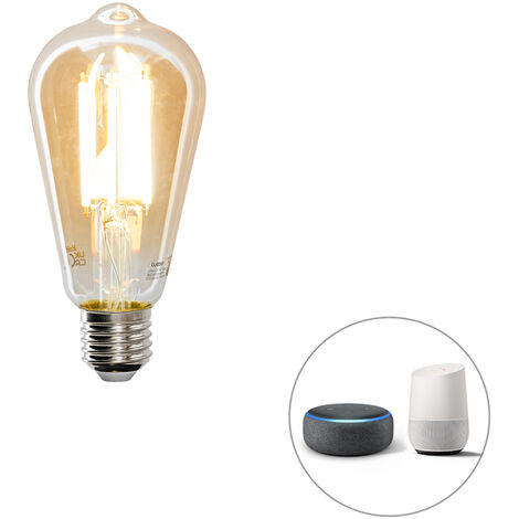 LUEDD Bombilla LED inteligente E27 ST64 dorada 7W 700lm 1800-4000K