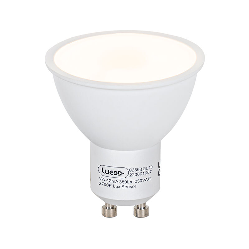 Luedd - Ampoule led GU10 avec détecteur crépusculaire 5W 380lm 2700K Luedd - Ampoule led GU10 avec détecteur crépusculaire 5W 380lm 2700K