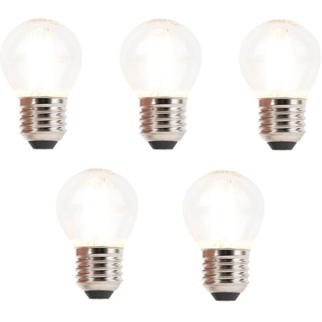LUEDD Juego de 5 bombillas LED filamento globo E27 regulables 3W 250lm 2700K
