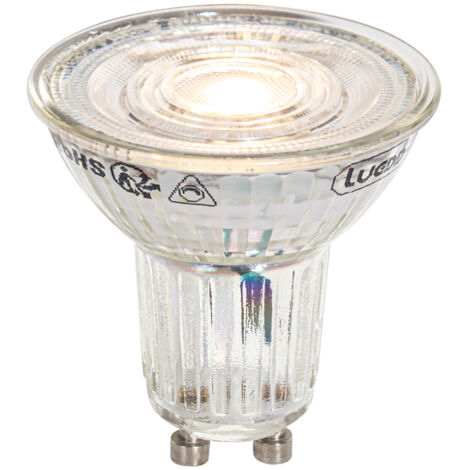 LUEDD Lampadina LED GU10 50mm dimmerabile in Kelvin trasparente 4,9W 400 lm 2200-3000K