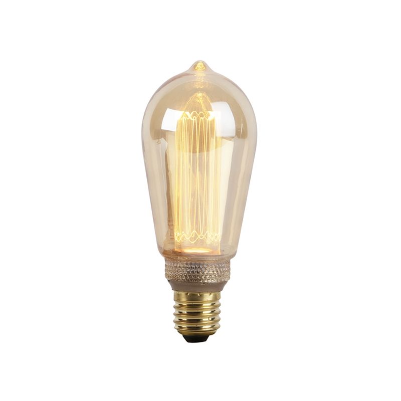 

Bombilla filamento LED E27 vidrio ámbar 2.5W 120lm 1800K - Luedd