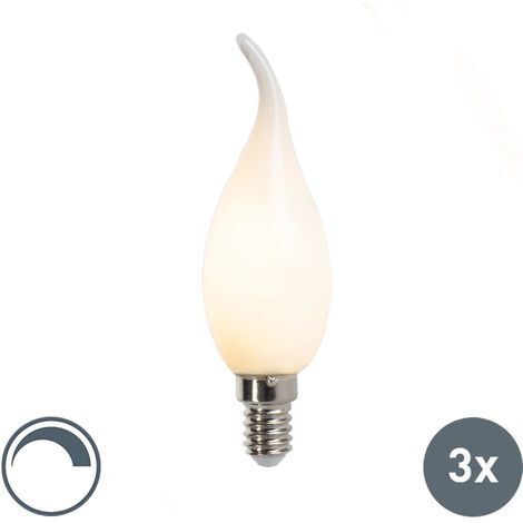LUEDD Lot de 3 Ampoule LED à filament E14 dimmables Bougie F35 Mat 3W
