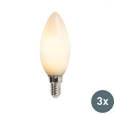 LUEDD Lot de 3 Ampoule LED bougie E14 B35 opale 2W 180lm 2350K