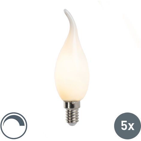 LUEDD Lot de 5 Ampoule LED à filament E14 dimmables à bougie F35 mattes 3W