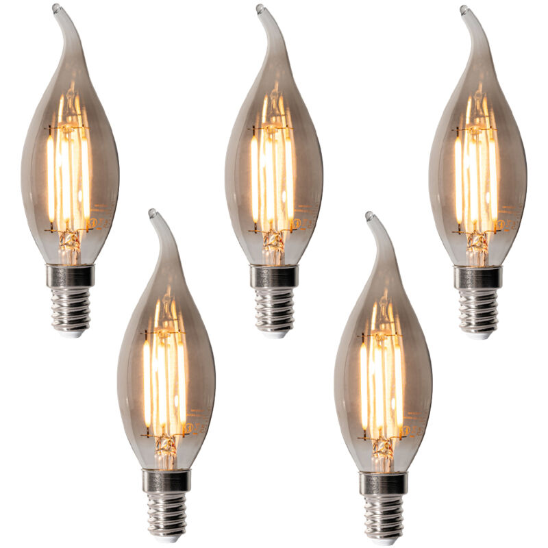 Lot de 5 Ampoule led E14 à intensité variable BXS35 fumées 4W 300 lm 2200K - Luedd Lot de 5 Ampoule led E14 à intensité variable BXS35 fumées 4W 300 lm 2200K - Luedd