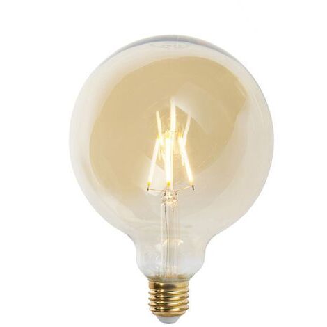 LUEDD Lot de 5 Ampoule LED E27 dimmables G125 dorées 5W 450lm 2200K