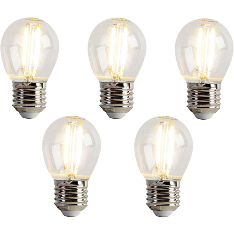 LUEDD Lot de 5 Ampoule LED E27 P45 transparentes 2W 200lm 2700K LUEDD Lot de 5 Ampoule LED E27 P45 transparentes 2W 200lm 2700K