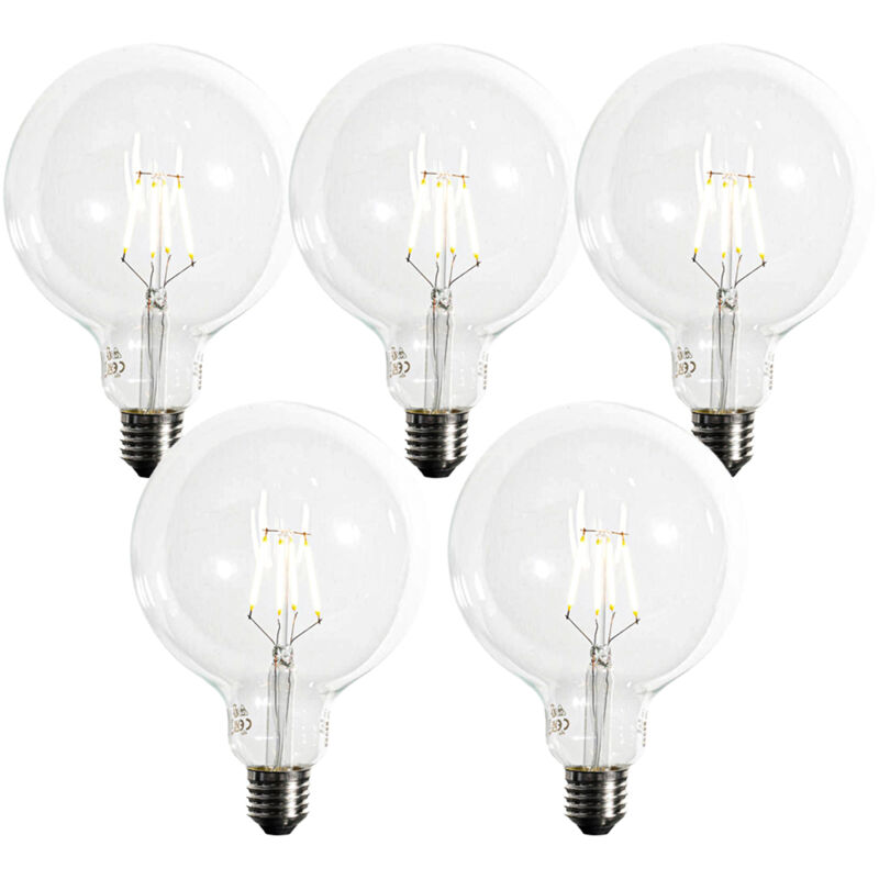 Luedd - Lot de 5 Ampoule led filament spirale E27 dimmable G125 5W 450lm 2200K Luedd - Lot de 5 Ampoule led filament spirale E27 dimmable G125 5W 450lm 2200K