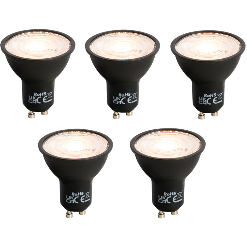 Luedd - Lot de 5 Ampoule led GU10 à intensité variable noires 6W 500lm 2700K Luedd - Lot de 5 Ampoule led GU10 à intensité variable noires 6W 500lm 2700K