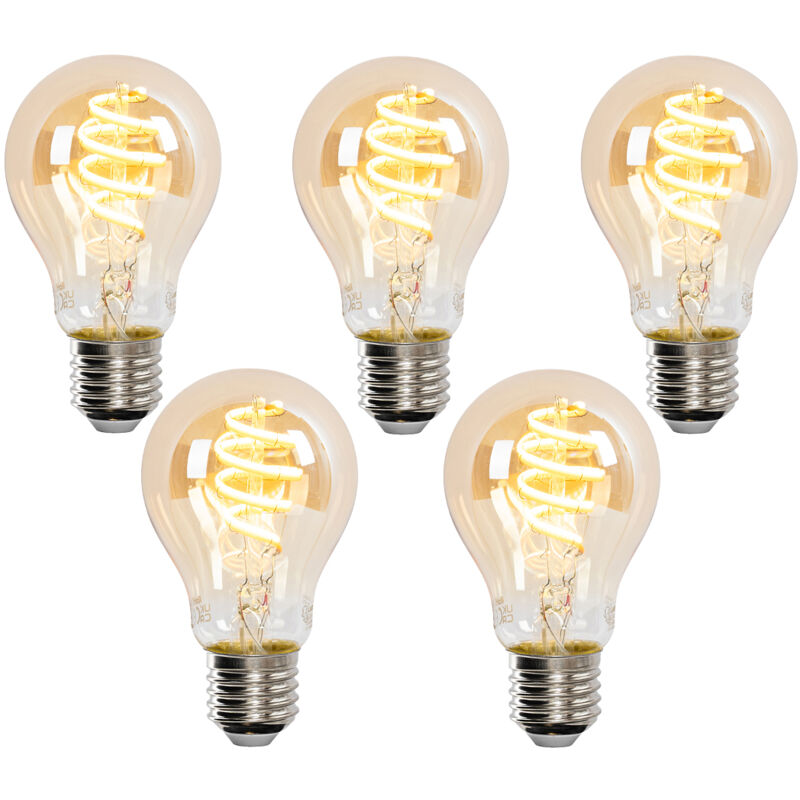 Lot de 5 Ampoule led intelligentes E27 A60 or 4W 270lm 1800-3000K - Luedd