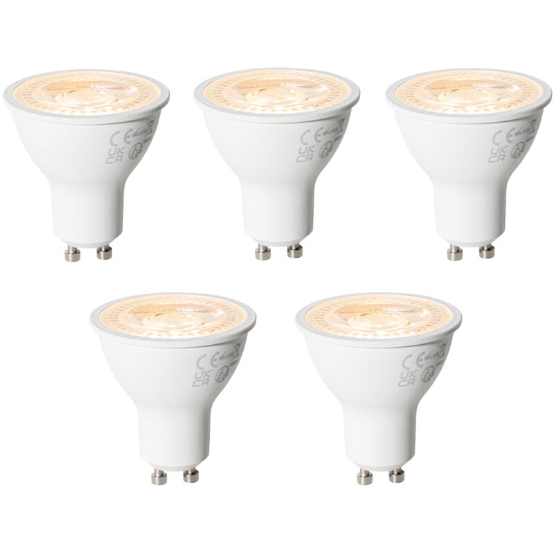Lot de 5 Ampoule led GU10 à intensité variable en 3 étapes 6W 430 lm 2000 - 6000K - Luedd