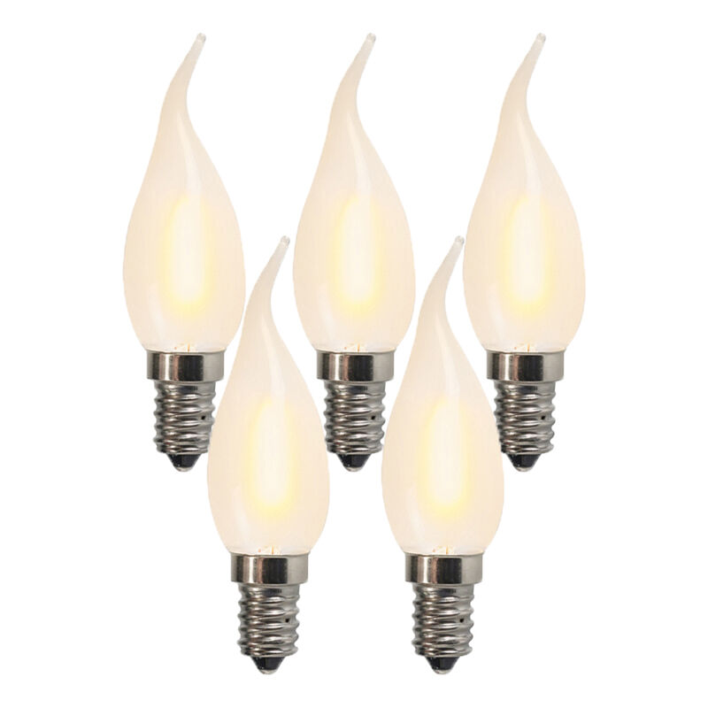 Luedd - Lot de 5 Lampe bougie LED dépolie E14 BXS35 1W 100 lumen 2200K