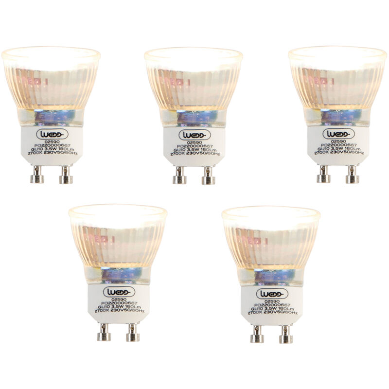 Luedd - Lot de 5 Ampoule led GU10 35mm 3.5W 180 lm 2700K Luedd - Lot de 5 Ampoule led GU10 35mm 3.5W 180 lm 2700K