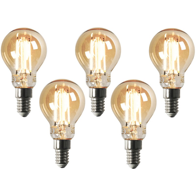 Lot de 5 Lampe led Smart E14 dimmable en Kelvin P45 goldline 4,9W 470 lm 1800-4000K - Luedd