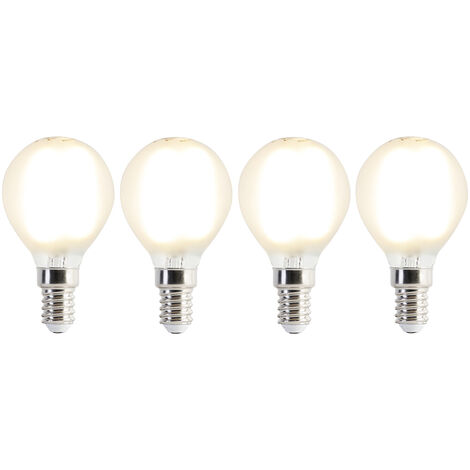 LUEDD Set di 4 lampadine LED E14 P45 opale 3.5W 360lm 2700K