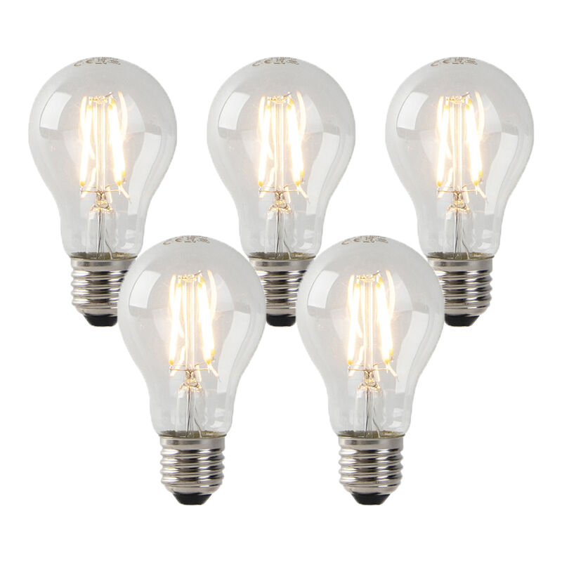 Image of Set di 5 lampadine a filamento led E27 trasparente 3W 250 lm 2200K - Luedd