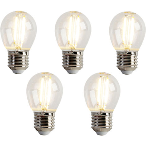 LUEDD Set di 5 lampadine LED E27 P45 trasparente 2W 200lm 2700K