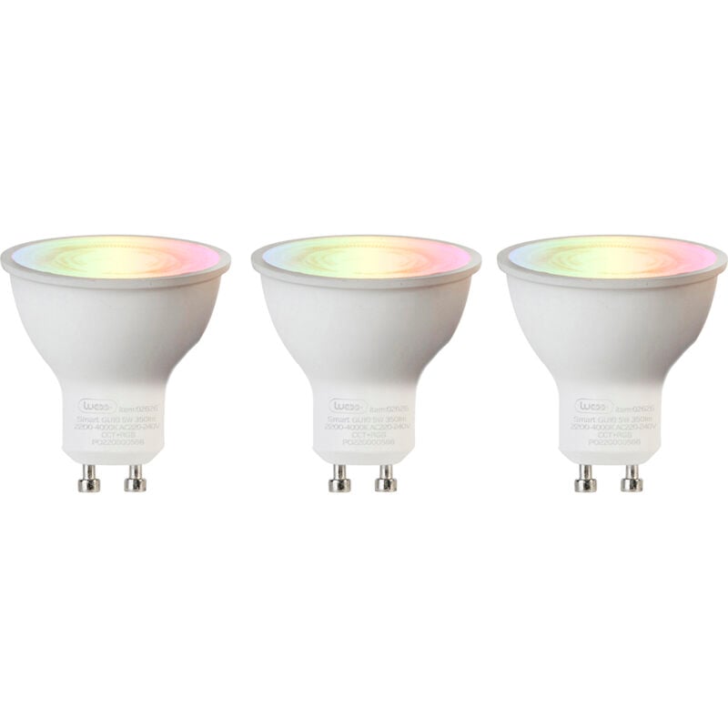 Luedd - Lot de 3 lampes led intelligentes GU10 rgbw 5W 350 lm 2200-4000K