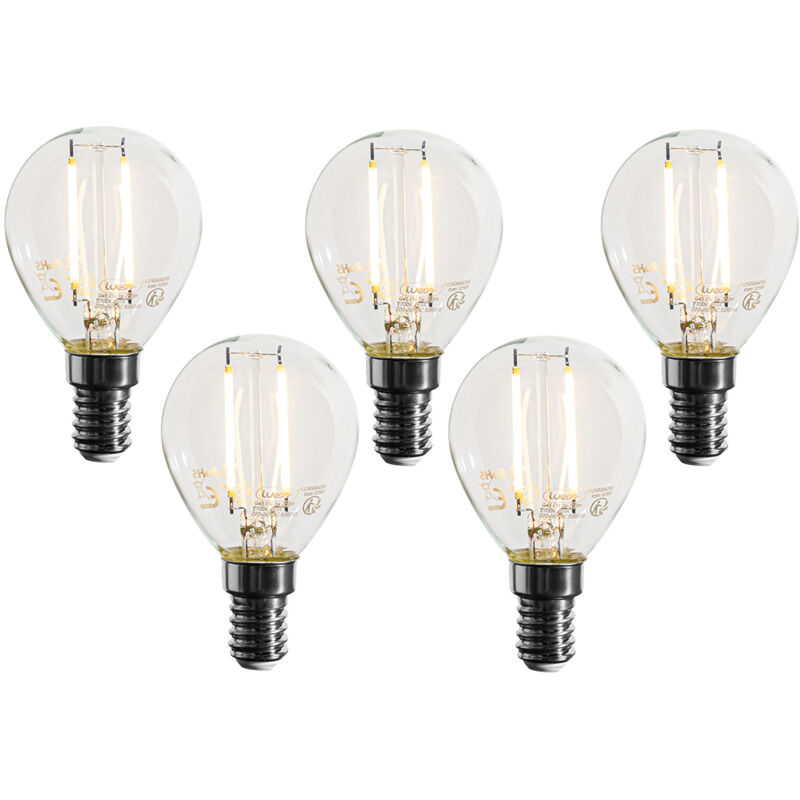 Luedd - Lot de 5 Ampoule led E14 à intensité variable P45 transparentes 3W 250 lm 2700K Luedd - Lot de 5 Ampoule led E14 à intensité variable P45 transparentes 3W 250 lm 2700K