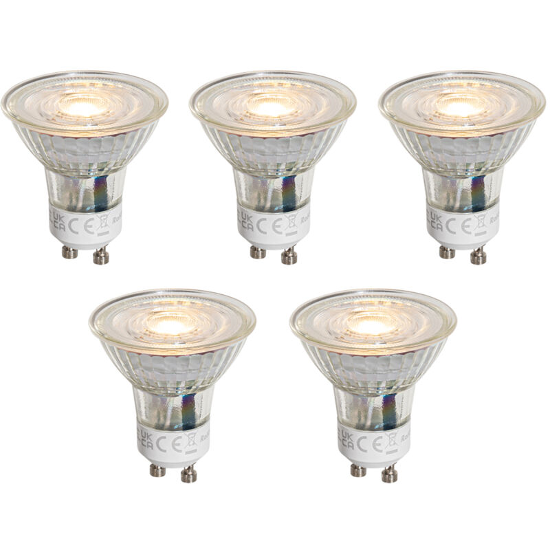 Luedd - Lot de 5 Ampoule led GU10 50mm transparentes 1W 80lm 2200K