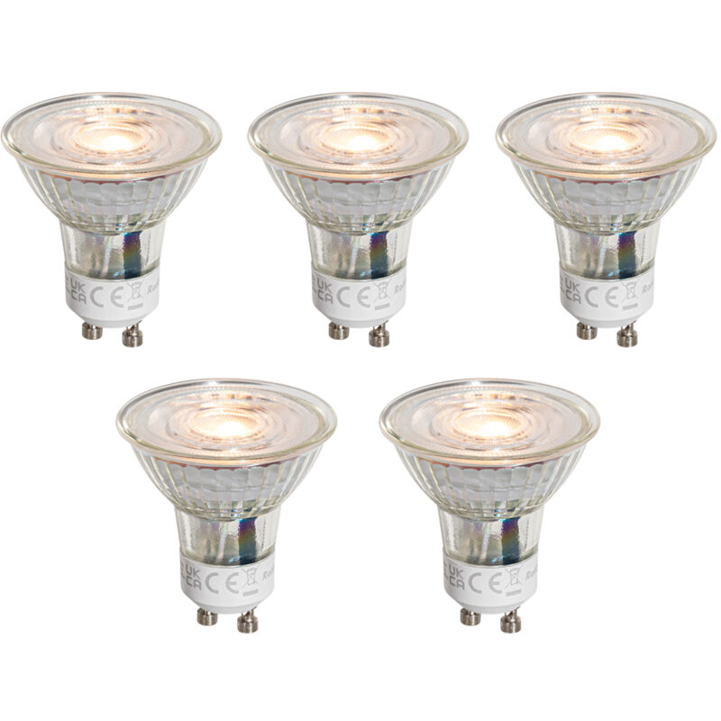 Luedd - Lot de 5 Ampoule led GU10 50mm transparentes 3W 250lm 2200K Luedd - Lot de 5 Ampoule led GU10 50mm transparentes 3W 250lm 2200K