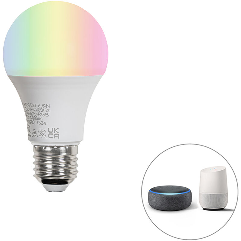 Ampoule led intelligente E27 A60 mate rgbw 8,5W 806lm 2700-6500K - Luedd Ampoule led intelligente E27 A60 mate rgbw 8,5W 806lm 2700-6500K - Luedd