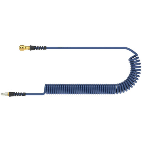 Lüdecke Spiralschlauch PU blau, Kupplung u Stecker NW7,2 12x8mm 6m