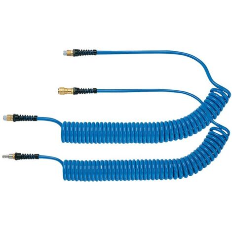 Lüdecke Spiralschlauch PU blau, Kupplung u Stecker NW7,2 8x5mm 3m