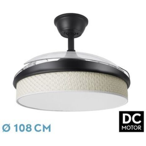 Lüfter dc fashion 72w schwarz/tan white 108d 3stage 7200lm 3000k,4000k,6000k remote+memory+timer