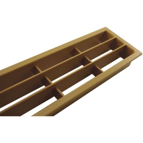 Lüftungsgitter Abluftgitter Möbelbeschlag 458 x 65 mm Kunststoff Eiche hell