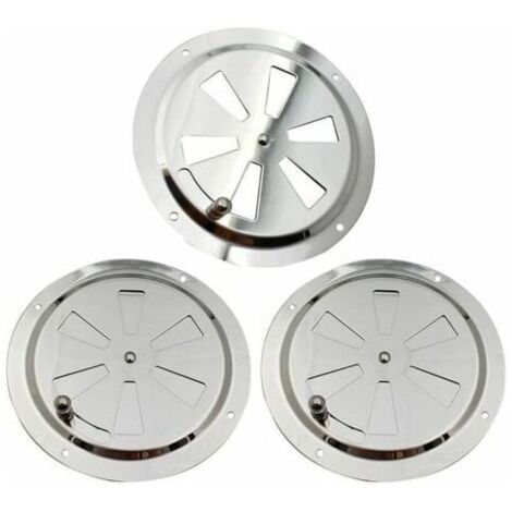 Lüftungsgitter rund, Lüftungsrosette Edelstahl, 125mm Lüftungsgitter, verstellbare Lüftungsöffnung, für Raucher, Wohnmobile FLITI