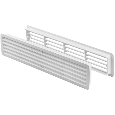 MS BESCHLÄGE Lüftungsgitter Türlüftung Kunststoff Weiß paarweise 457mm x 92mm