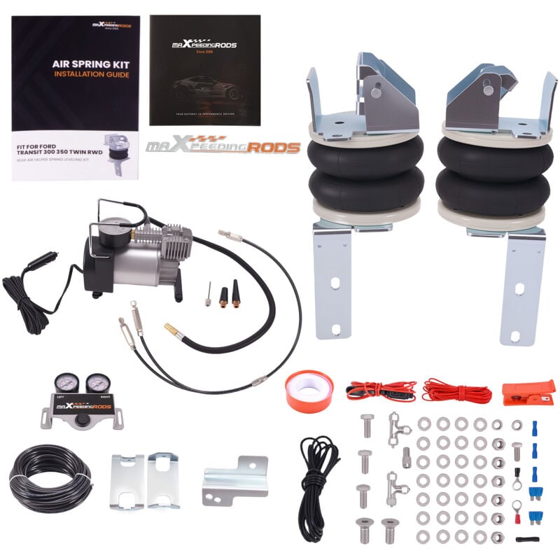Image of Luftbalg Hinten + Zweikreisanlage + Kompressor Kit for Ford Transit RWD 2001-