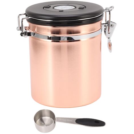 Luftdichter Aufbewahrungsbehälter aus Edelstahl 304 für Kaffee, Tee und Müsli mit Löffel, 1,5 l